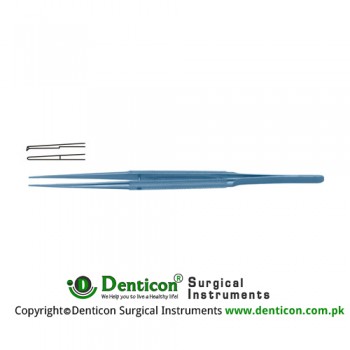 Diam-n-Dust™ Micro Dissecting Forcep Straight - 1 x 2 Teeth Titanium, 18 cm - 7" Tip Size 6.0 x 0.4 mm